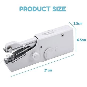 Portable Mini Electric Handheld Sewing Machine Travel Household Cordless Stitch Sew Quick Stitch White