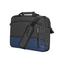 Promate Messenger Bag, Lightweight 15.6-inch Laptop Bag with Secure Zippers, Water-Resistance, Luggage Belt, Front Pocket and Multiple Compartments for MacBook Air, iPad Air, Dell XPS 15, Satchel-MB.BLUE