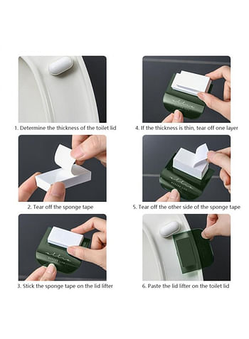 2Pcs Smart Toilet Seat Lifter Adhesive Lifting Device for Toilet Handle for Toilet Lid Bathroom Accessories Comes in Assorted Colors