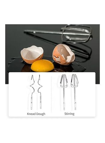 7 Speed Stainless Steel Whisk Automatic Electric Egg Beater With EU Plug 0 L MH1074 White