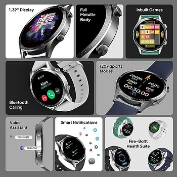 Fire-Boltt Talk 2 Pro Bluetooth Calling Smartwatch, 1.39" TFT Display with Dual Button, Hands On Voice Assistance, 120 Sports Modes, in Built Mic & Speaker with IP68 Rating (Black)