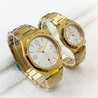 Galaxy 2371 Waterproof Quartz  Analog Couple Watch Set.