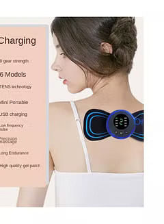 Portable Mini Electric Neck Massager Cervical Massage Stimulator Pain Relief - Black