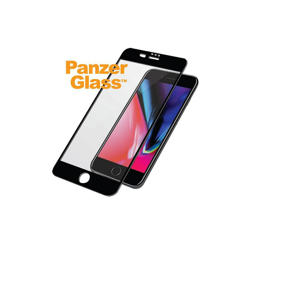 PanzerGlass - واقي شاشة سهل الاستخدام - أسود نفاث / أسود لهاتف iPhone 8/7 / 6S / 6