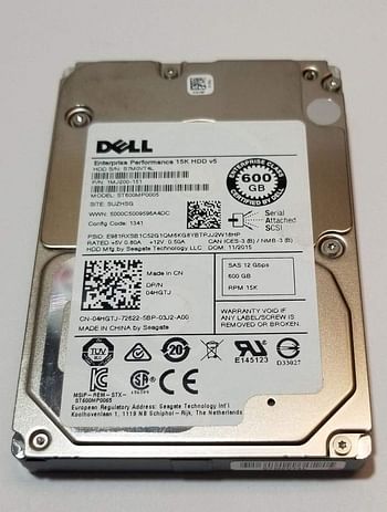Dell Enterprise ST600MP0005 Performance 15K v5 600GB 15,000 RPM 2.5 Inch SAS Server Hard Drive