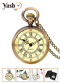 Yash Romanian Style Quartz Pocket Watches Collection Rom BRZ Open LC