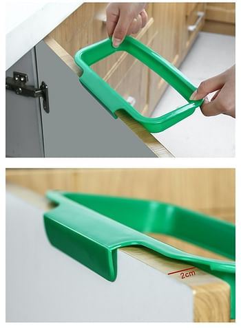 Plastic Garbage Bag Holder Under Sink Trash Bag Holder Over Door Hanging Bin Ideal for Kitchen Cabinets Doors Cupboards - Green