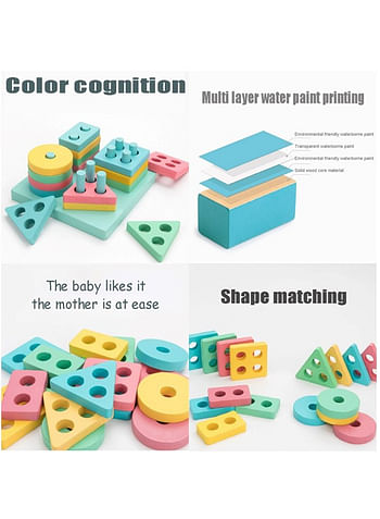 57 Pcs Logical Thinking Interactive Toy Mind-Bending Wooden Puzzle Interactive Brain Game Toys for Boys Girls