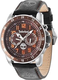 Timberland Men's Quartz Chronograph Watch with Leather Strap TBL.14109JSTBN-12 44 mm - Black