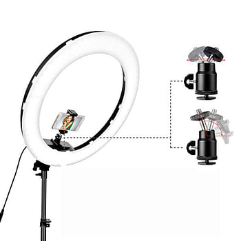 RL-21 Selfie Ring light 21 inch And Photographic lamp with 3 mobile seilfy - Black