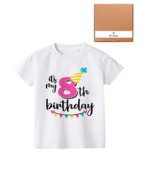 Its My 8th Birthday Party Boys and Girls Costume Tshirt Memorable Gift Idea Amazing Photoshoot Prop Pink