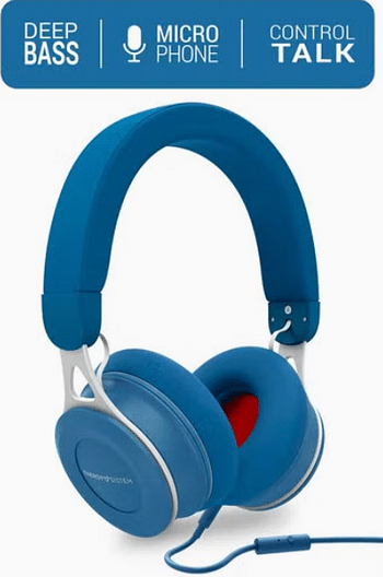 Energy Sistem Urban 3 Deep Bass, Comfortable Ear Pads ,Metal Finishes, Control Talk Headphones Blue