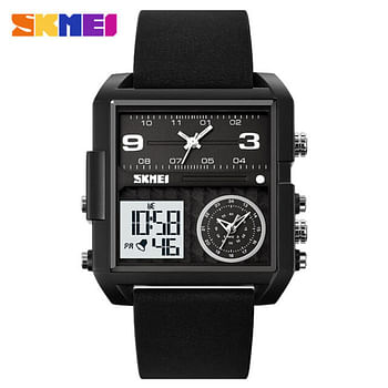 SKMEI 2021 Transparent Case Square Watch w/ Three Dials