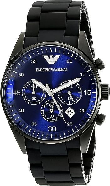 Emporio Armani Sportivo Chronograph Blue Dial Stailess Steel Strap Watch For Men - AR5921