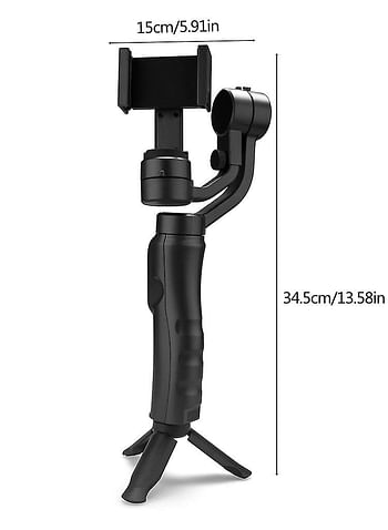 Handheld 3-axis Gimbal Stabilizer Compatible with All Brands of Smartphones for VLOGGING-FILMING, Multipurpose-Black