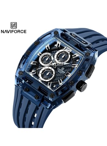 ساعة NAVIFORCE NF 7105 بتصميم جديد للرجال كوارتز رياضية خارجية مقاومة للماء-BE - ازرق