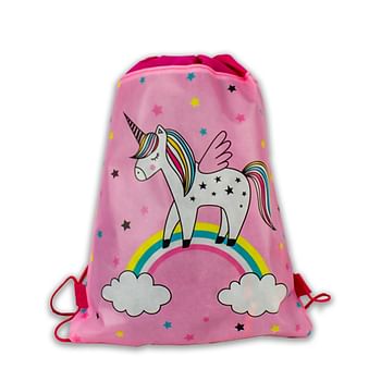 Drawstring Character Bags Pack of 10-Unicorn