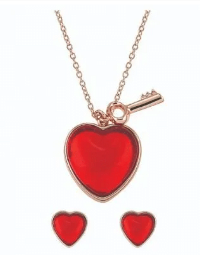 HEART KEY CHARM & EARRINGS