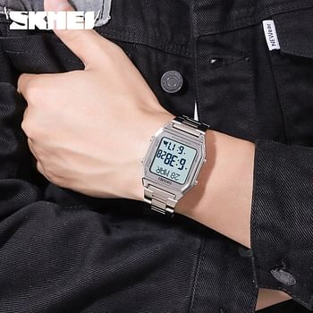 SKMEI 1763 Men's Watch Muslim Qibla Clock LED Chronograph Man Digital Watches Waterproof Male Wristwatch Relojes  Para Hombre.