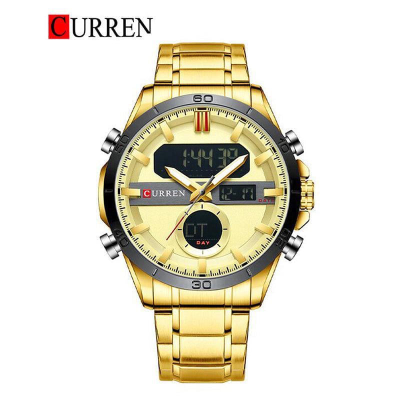 CURREN 8384 Original Brand Stainless Steel Band Wrist Watch For Men