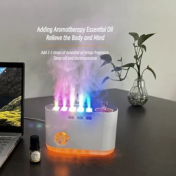 Large Capacity Aromatherapy Air Humidifier, 5 Nozzles, Heavy Fog, USB Aroma Diffuser with Music, Rhythmic Lamp, Humidifiers, 700ml