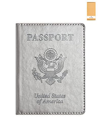 We Happy Travel Passport ID Card Wallet Holder Cover RFID Blocking Leather Purse Case USA Grey