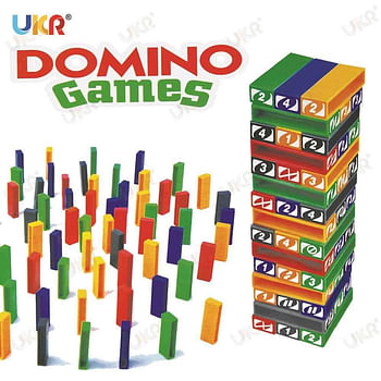 UKR Domino Stacking Block Toys for Kids, Stacking Game with 120pcs of Blocks Fun Playing