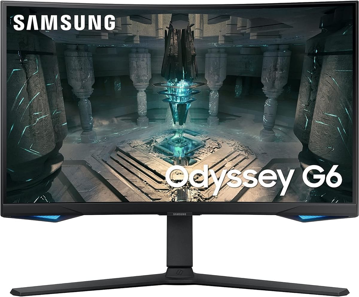 Samsung Odyssey G6 32-Inch Curved QHD 240Hz 1ms Smart Gaming Monitor With Speakers, HDMI 2.1,Display Port-LS32BG650EMXUE