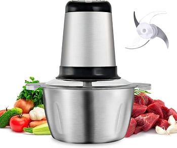 Meat chopper 3L Stainless Steel Electric Meat and Vegetables Grinder Chopper 400W Multi Food Chopper with 2 Speed