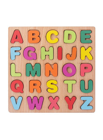 53 Pieces Wooden Learning Puzzle Toy for Toddlers A to Z Alphabet, 1 to 20 Counting Numbers Early Educational Boards Activity- Set of 2