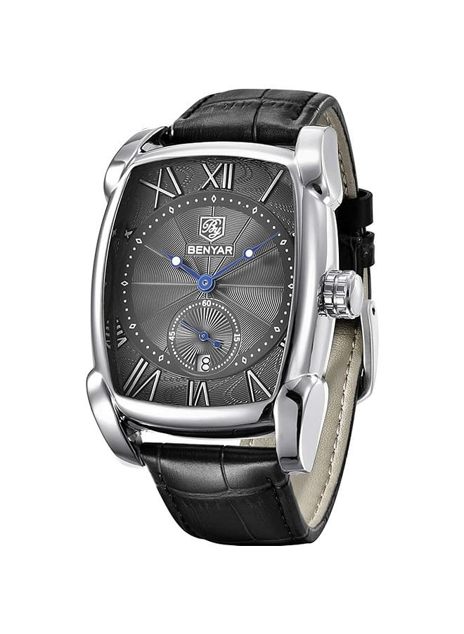 Benyar Chronograph Leather Strap Quartz Men Wristwatch