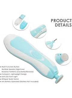 Electric Nail File Trimmer With Vibration Motor and Different Grinding and Polishing Heads for Newborn- 7 pieces