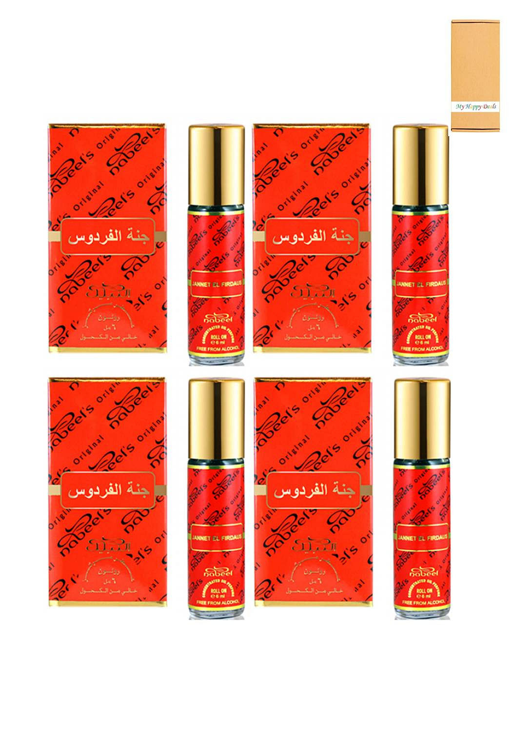 Nabeel Jannet El Firdous Alcohol Free Roll On Oil Perfume 6ML 4 Pcs