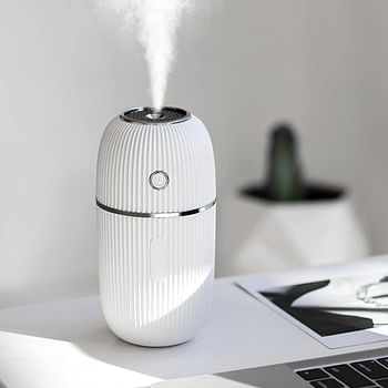 Air Diffuser Mist 300ml Aroma Diffuser Mute Work Aromatherapy Humidifier Colorful Mood Light for Study or Relaxing for Home or Car (White)