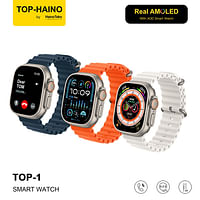 Haino Teko Germany TOP-Haino TOP 1 Full Screen Real AMOLED Display Series 9 Smart Watch With 3 Pair Straps Wireless Charger and Pen Designed For Ladies and Gents
