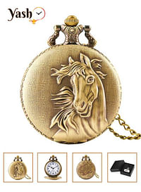 Yash Horse Inspired Quartz Pocket Watch