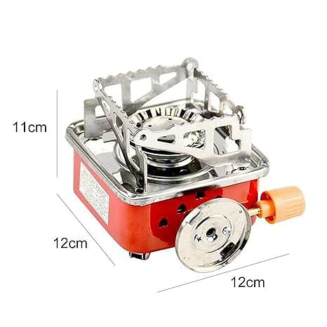 Mini Portable Square-Shaped Gas Butane Burner Camping Stove Travelling Stainless Steel Cooking Stove Folding