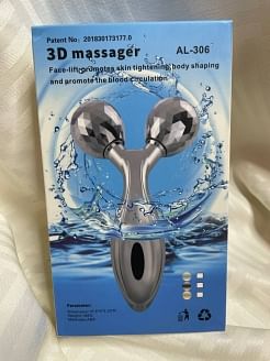 3D Roller Face Massager, Face Lift Tool Firming Beauty Massage Body Face Massager Body Face Massager Face Lift Body Slimming Skin Tightent Enhancing Wrinkle Remover, Silver