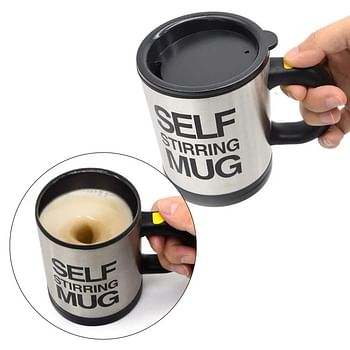 Selfe Strring Mug Electric Stainless Steel Automatic Self Mixing Spinning Home Office Travel Mixer Cup 250 ml random color