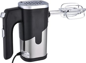 Sokany Turbo Hand Mixer, Sk-6621/800W, 5 Speed transmission - Black Silver