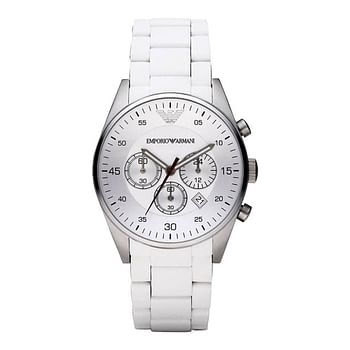 Emporio Armani Mens Quartz Watch, Analog Display and Plastic Strap AR5859