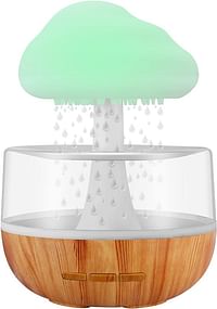 Raining Cloud Night Light Aromatherapy Essential Oil Diffuser Micro Humidifier Desk Fountain Bedside Sleeping Relaxing Mood Water Drop Sound (White)