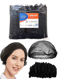 -قبعات استحمام للاستعمال مرة واحدة 100 قطعة من جيساليف شبكة شعر غير منسوجة مقاس 19 بوصة أسود