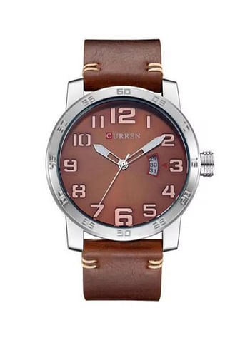 Curren 8254 Water Resistant Analog Watch for Men - Dark Brown