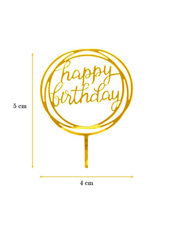 We Happy 6 Pcs Happy Birthday Cake Toppers Set Mirrored Acrylic Cupcake Topper Perfect for Decorations or Party Supplies