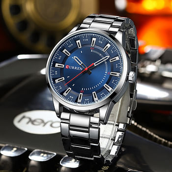 CURREN Watches Men Wrist Luxury 8406 Simple Style Quartz Steel Band Clock Male Watch