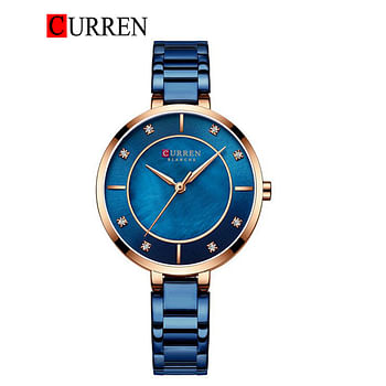 CURREN 9051 Original Brand Stainless Steel  Band Wrist  Watch  For Women With  Box .