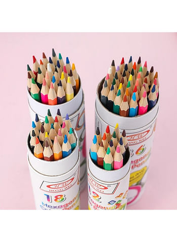 24 Color Pencils Hexagon Set For Kids, Perfect For Children Drawings Paintings Learning and Exploration