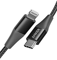 انكر كابل باورلاين بلس II USB نوع سي مع موصل لايتنينج بطول 3 قدم - لون اسود، موديل A8652H11