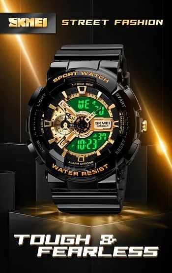 SKMEI 1688 dual time luxury watch for Men BLACK